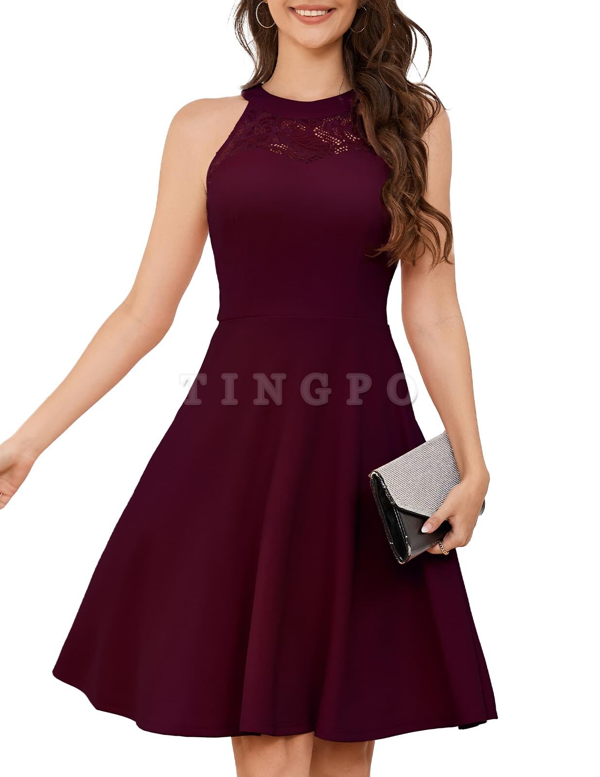 Wholesale Women Cocktail Prom Wedding Dress Halter Lace Evening Party Short Vintage Homecoming Dresses prom dresses shops 
